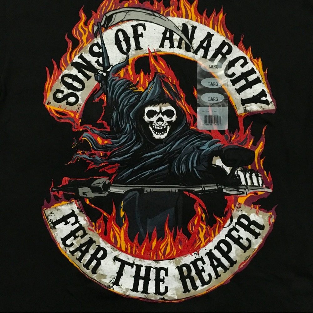 NWT Sons of anarchy, fear the reaper motorcycle TV show t shirt LARGE
